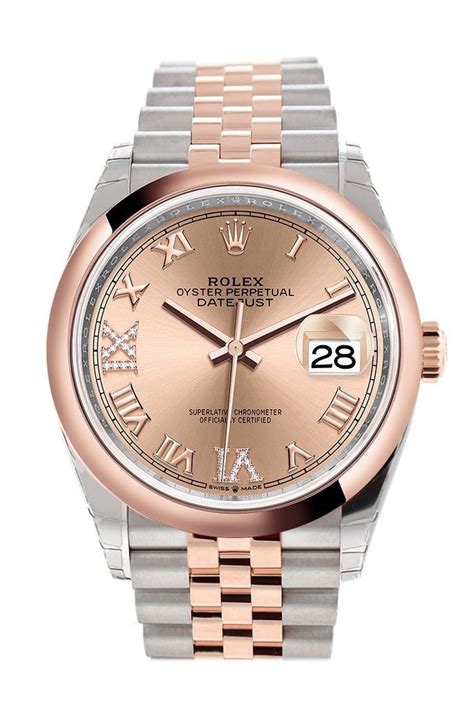 rolex datejust 36 two tone rose gold